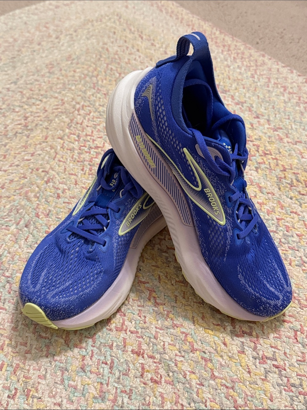 Brooks Women’s Glycerin GTS 22 Running Shoes in Royal Blue with Lime 🍋🟩 Green - Picture 3 of 15